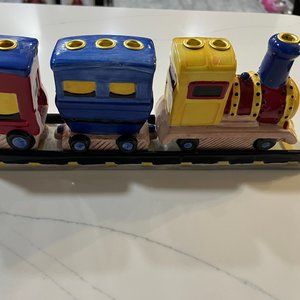 Vintage Jewish Train Ceramic Hanukkah Menorah Judaica Judaism Hebrew Israel